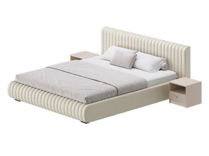 Contemporary Fabric Solid Color Standard Bed I 3D Model