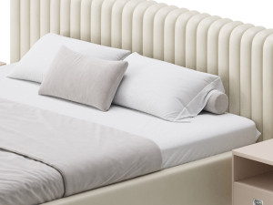Contemporary Fabric Solid Color Standard Bed I 3D Model