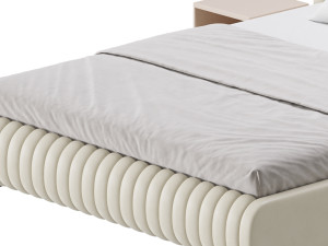 Contemporary Fabric Solid Color Standard Bed I 3D Model