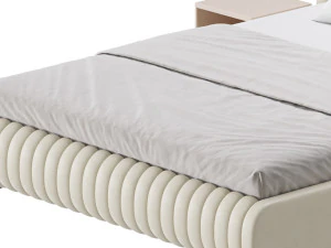 Contemporary Fabric Solid Color Standard Bed I 3D Model