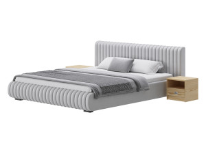 Contemporary Fabric Solid Color Standard Bed I 3D Model