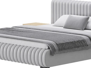 Contemporary Fabric Solid Color Standard Bed I 3D Model