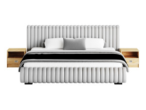 Contemporary Fabric Solid Color Standard Bed I 3D Model