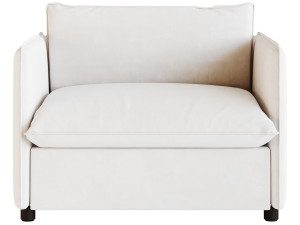 CORROY WHITE PERFORMANCE FABRIC CHAIR AND A HALF 3D Model