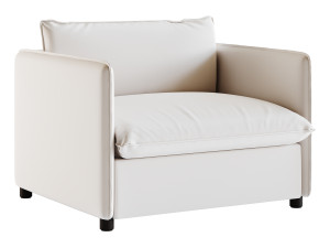 CORROY WHITE PERFORMANCE FABRIC CHAIR AND A HALF 3D Model