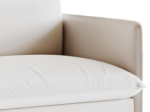 CORROY WHITE PERFORMANCE FABRIC CHAIR AND A HALF 3D Model