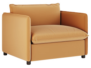 CORROY WHITE PERFORMANCE FABRIC CHAIR AND A HALF 3D Model