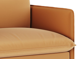 CORROY WHITE PERFORMANCE FABRIC CHAIR AND A HALF 3D Model
