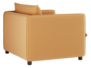 CORROY WHITE PERFORMANCE FABRIC CHAIR AND A HALF 3D Model