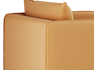 CORROY WHITE PERFORMANCE FABRIC CHAIR AND A HALF 3D Model