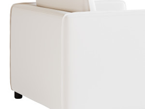 CORROY WHITE PERFORMANCE FABRIC CHAIR AND A HALF 3D Model