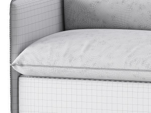 CORROY WHITE PERFORMANCE FABRIC CHAIR AND A HALF 3D Model