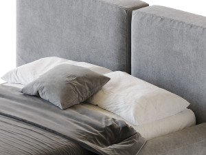 Cullen Suede Fabric Contemporary Minimalist 3D 模型