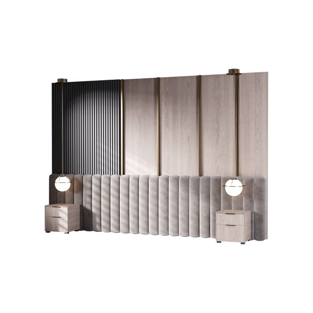 Decorative Wall 02 3D Model .c4d .max .obj .3ds .fbx .stl .blend 