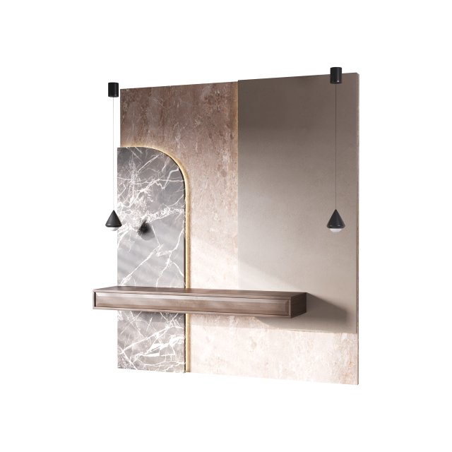 Decorative Wall panel 06 3D Model .c4d .max .obj .3ds .fbx .stl .blend 