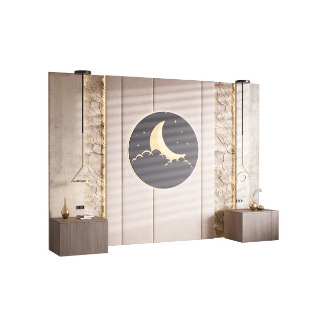 Decorative Wall panel 09 3D Model .c4d .max .obj .3ds .fbx .stl .blend 