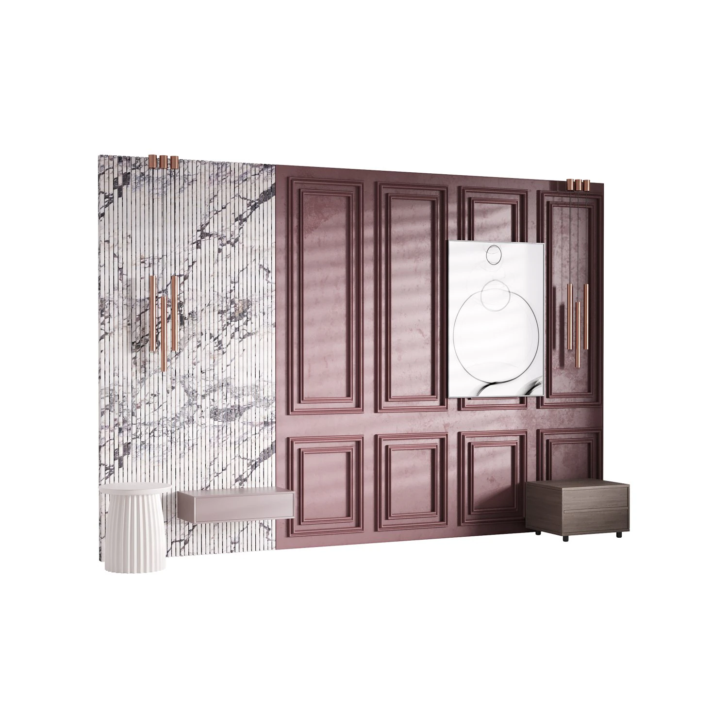 Decorative Wall panel 40 3D Model .c4d .max .obj .3ds .fbx .stl .blend 