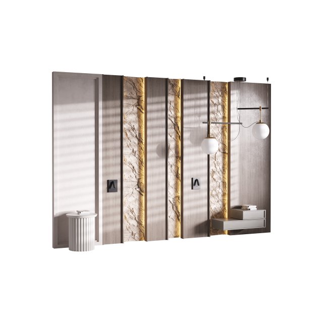 Decorative Wall panel 52 3D 模型 .c4d .max .obj .3ds .fbx .stl .blend 