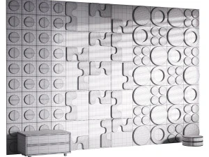 Painel decorativo de parede 64 Modelo 3D
