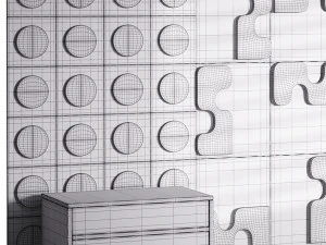 Painel decorativo de parede 64 Modelo 3D