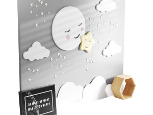 Decorative wall panel for children 02 3D Model