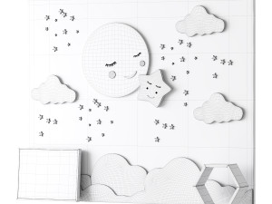 Decorative wall panel for children 02 3Dモデル