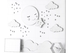 Decorative wall panel for children 02 3D Model