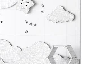 Decorative wall panel for children 02 3D Model