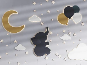 Dekoratives Wandpaneel f&uuml;r Kinder 3D Modell