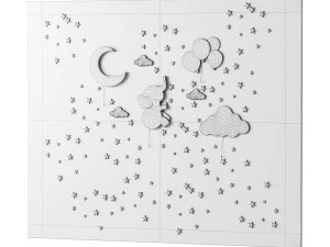 Dekoratives Wandpaneel f&uuml;r Kinder 3D Modell