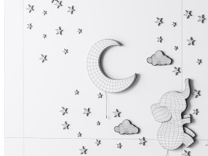 Decorative wall panel for children 3D Модель