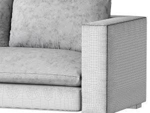 DESEO COPPER BROWN PERFORMANCE VELVET SOFA 3D Model