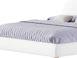 DIANA WHITE BOUCLE QUEEN BED BY ROSS CASSIDY Modèle 3D