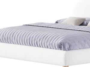DIANA WHITE BOUCLE QUEEN BED BY ROSS CASSIDY 3D Model