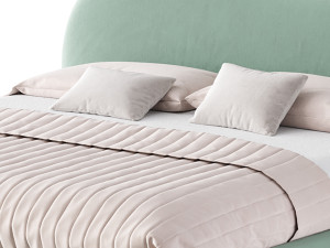 DIANA WHITE BOUCLE QUEEN BED BY ROSS CASSIDY Modèle 3D