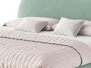 DIANA WHITE BOUCLE QUEEN BED BY ROSS CASSIDY 3D Model