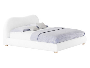 DIANA WHITE BOUCLE QUEEN BED BY ROSS CASSIDY Modèle 3D