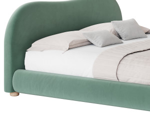 DIANA WHITE BOUCLE QUEEN BED BY ROSS CASSIDY Modèle 3D