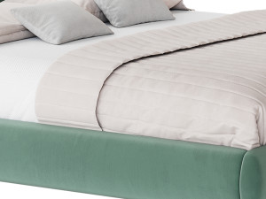 DIANA WHITE BOUCLE QUEEN BED BY ROSS CASSIDY Modèle 3D