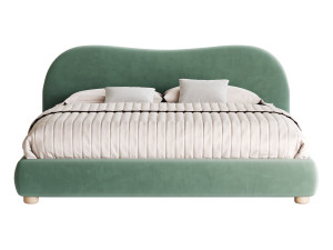 DIANA WHITE BOUCLE QUEEN BED BY ROSS CASSIDY Modèle 3D