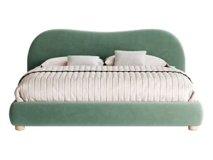 DIANA WHITE BOUCLE QUEEN BED BY ROSS CASSIDY 3D Model