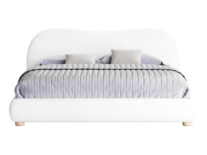 DIANA WHITE BOUCLE QUEEN BED BY ROSS CASSIDY 3D Model