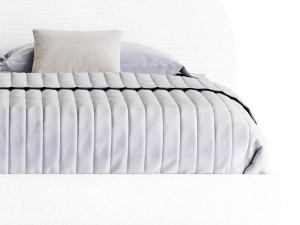 DIANA WHITE BOUCLE QUEEN BED BY ROSS CASSIDY Modèle 3D