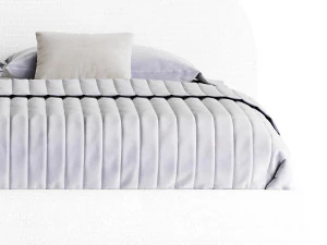 DIANA WHITE BOUCLE QUEEN BED BY ROSS CASSIDY 3D Model