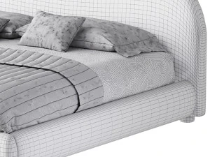 DIANA WHITE BOUCLE QUEEN BED BY ROSS CASSIDY 3D Model