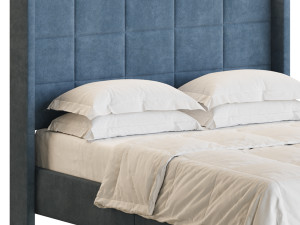 Padded adult double bed 3D Модель