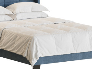 Padded adult double bed 3D Модель