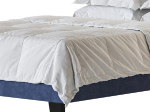 Padded adult double bed 3D Модель