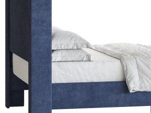 Padded adult double bed 3D Модель