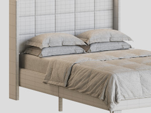 Padded adult double bed 3D Модель